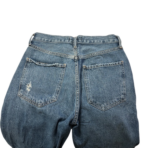 Agolde Riley High Rise Straight Crop Jeans Size 26 Light Wash Button Fly Rigid - Picture 8 of 10